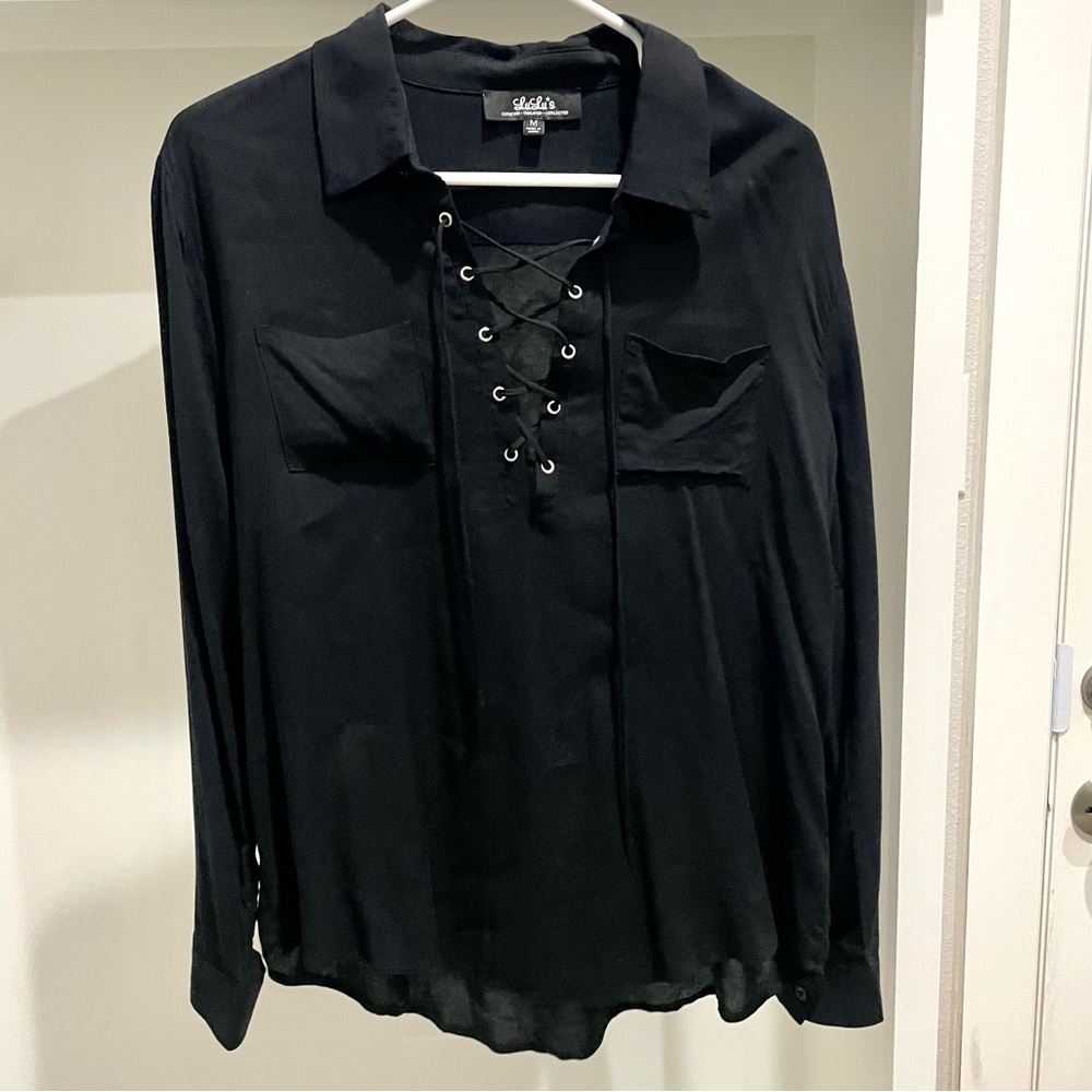Lace up blouse